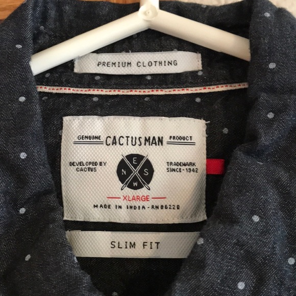 Cactus Man Long Sleeve button up shirt - XL - SLIM - Picture 3 of 4